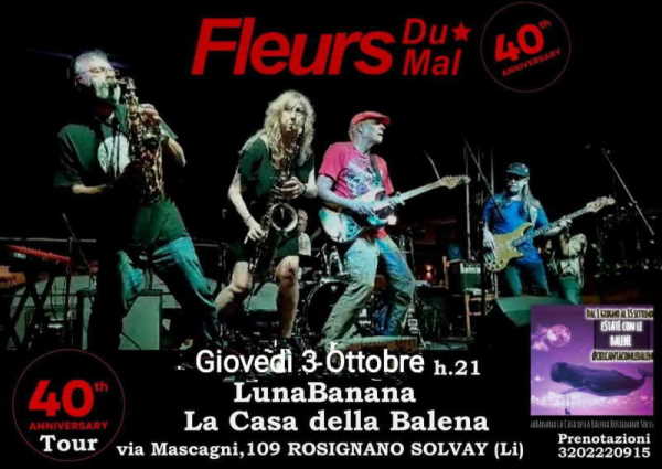 Evento a Rosignano Solvay con i Fleurs du Mal il 3 Ottobre 2024